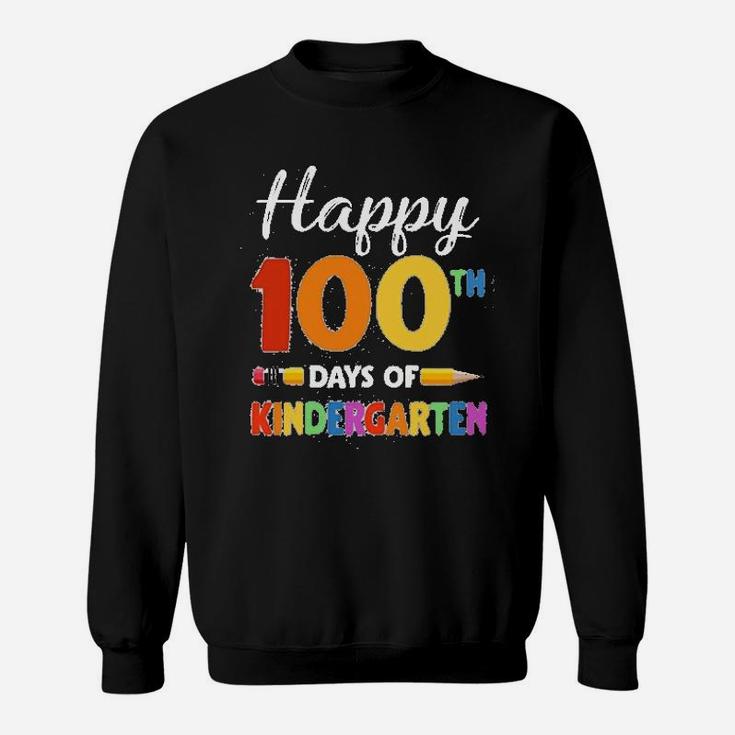 Vintage Happy 100th Day Of Kindergarten Teacher Or Student Sweat Shirt