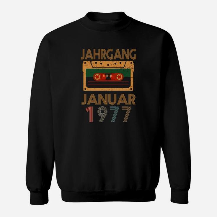 Vintage Kassettentape Januar 1977 Geburtstags-Sweatshirt, Retro Design