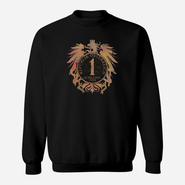 Vintage Löwen-Wappen Sweatshirt für Herren in Schwarz