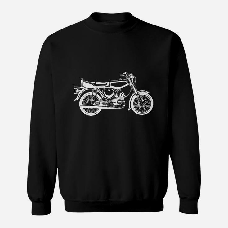 Vintage Motorrad Herren Sweatshirt in Schwarz, Retro Biker Tee