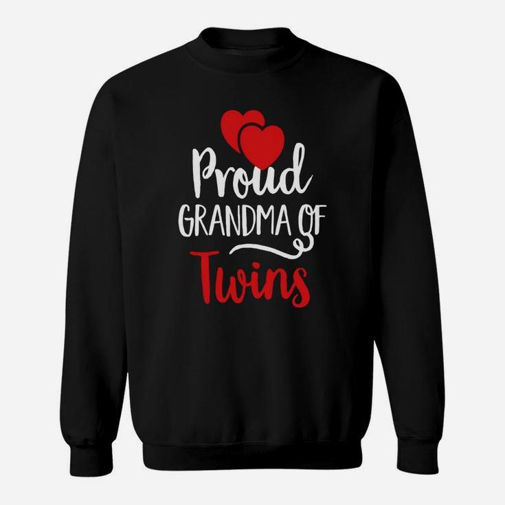 Vintage Red Hearts Love Proud Grandma Of Twins Sweat Shirt