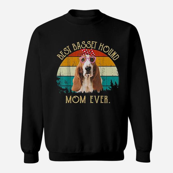 Vintage Retro Mama Mothers Day Best Basset Hound Mom Ever Sweat Shirt