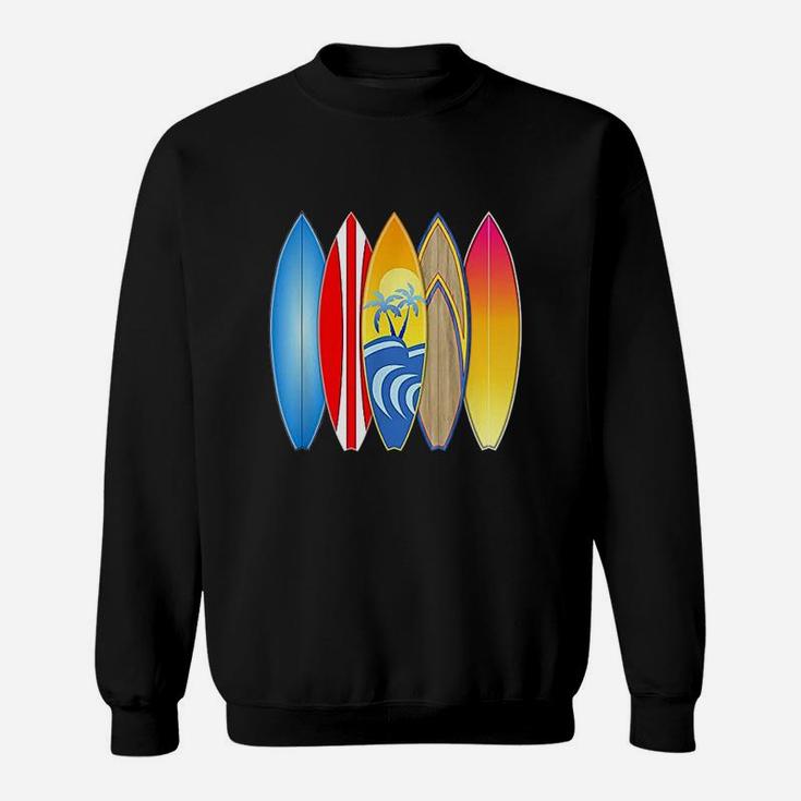 Vintage Retro Surfboards Surfing Sweat Shirt