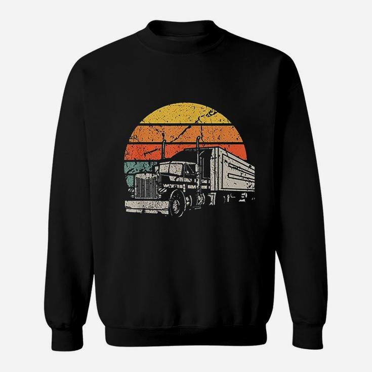 Vintage Truck Driver Gift Retro Sun Driving Trucker Sweat Shirt