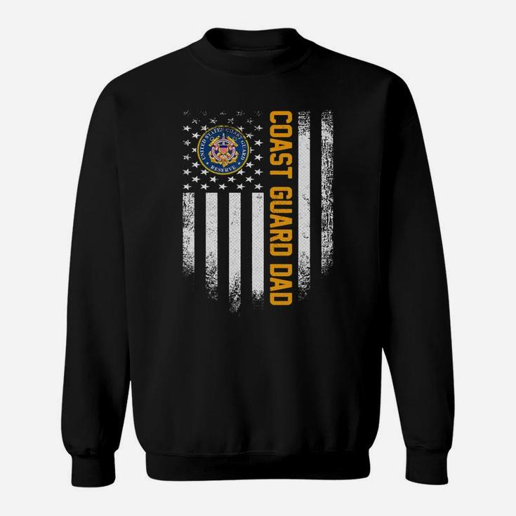 Vintage Usa Proud Coast Guard Dad American Flag Patriotic T-shirt Sweat Shirt