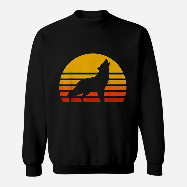 Vintage Wolf Sunset Retro Wolf Sweat Shirt