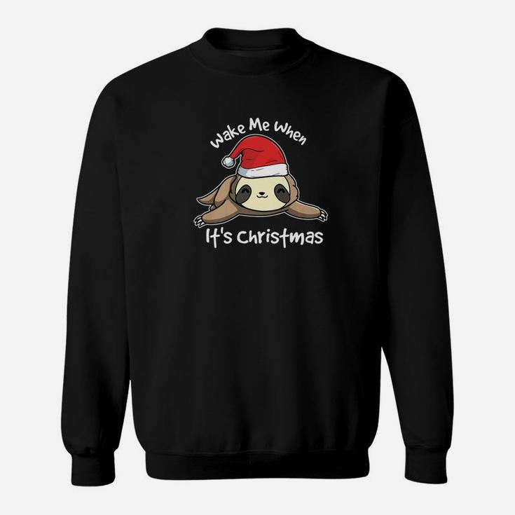 Wake Me Up When Its Christmas Sloth Candy Cane Sweat Shirt
