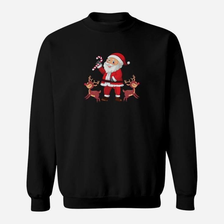 Weihnachtsmann Mit Rentieren Sweatshirt