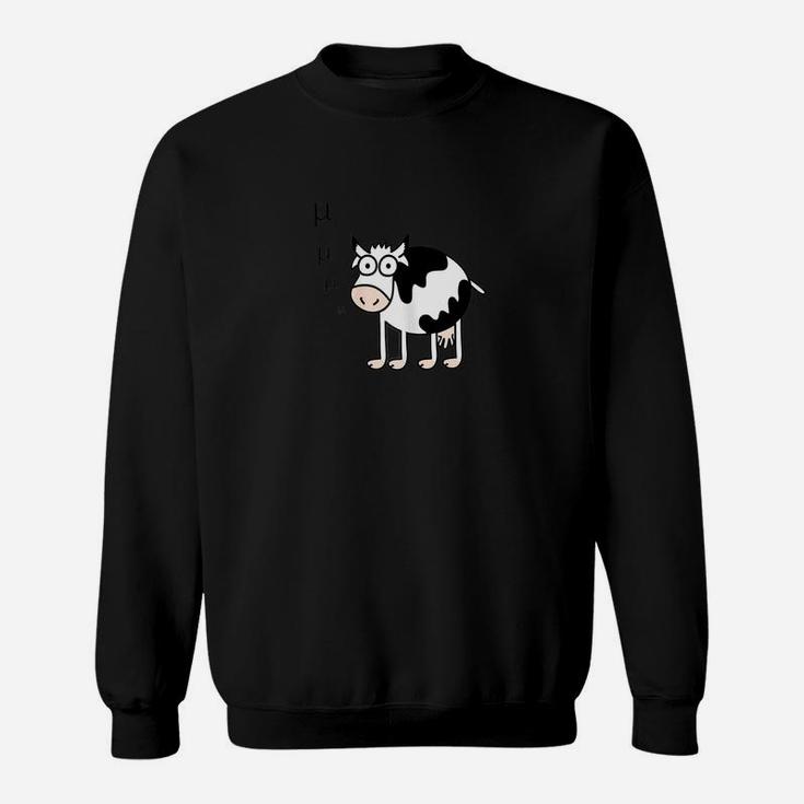 Womens Cow Goes Moo Greek Mu Funny Math Teacher Sweat Shirt