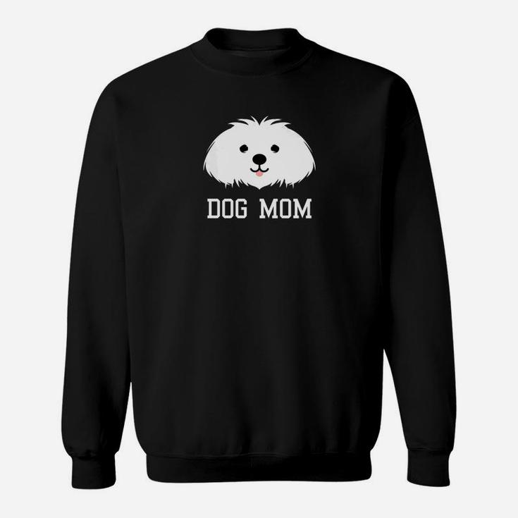 Womens Mothers Day Dog Mom Maltese Pup Sweat Shirt