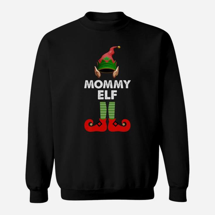 Womens Womens Mommy Elf Funny Matching Christmas Costume Sweat Shirt