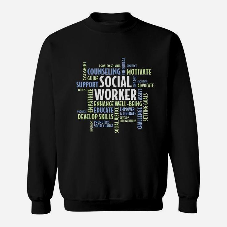 Words Social Work Month Gift For Social Worker Sweat Shirt