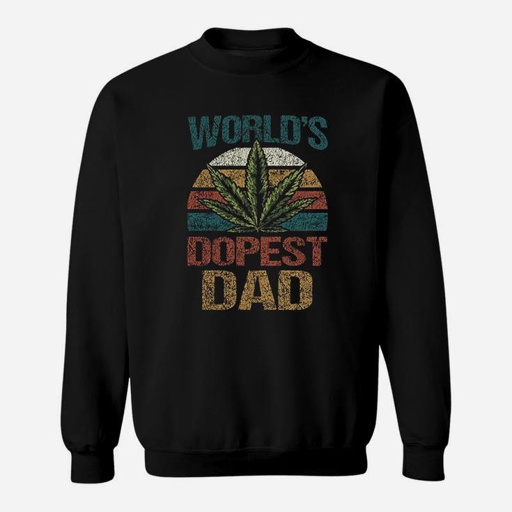 Worlds Dopest Dad Leaf Vintage Distressed Sweat Shirt