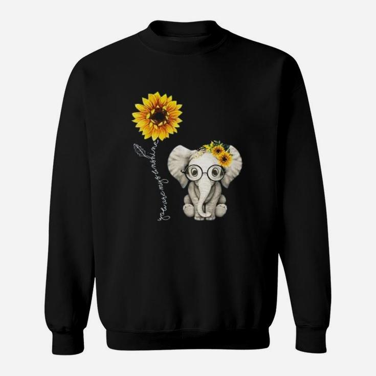 You Are My Sunshine Hippie Sunflower Elephant Gift Friends Sweat Shirt