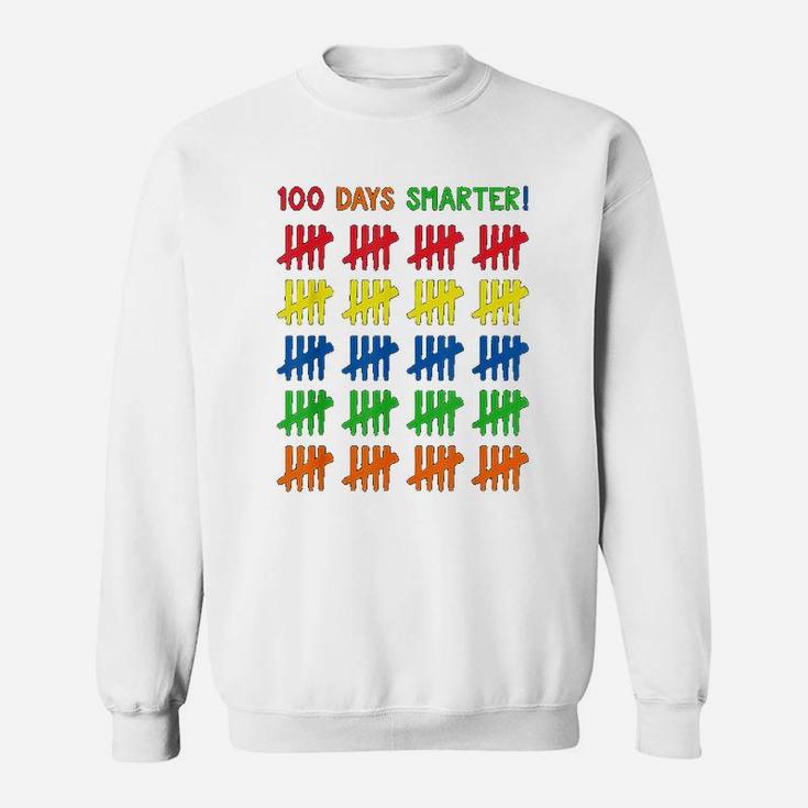 100 Days Of School Tally Marks Kids 100 Days Smarter Sweatshirt
