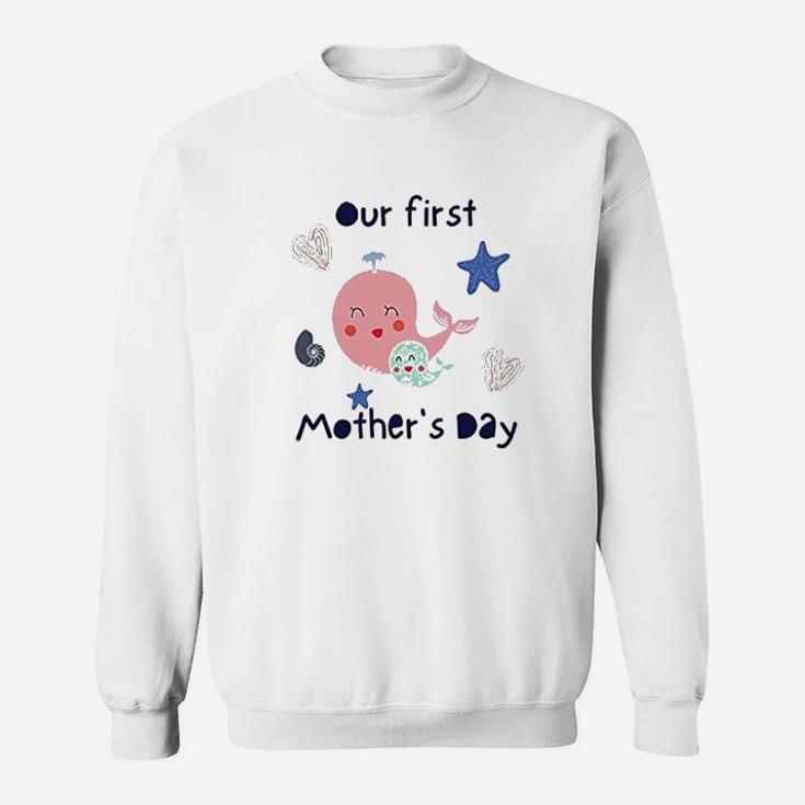 1st Mothers Day Whale Ocean Lover First Mothers Day Sweat Shirt