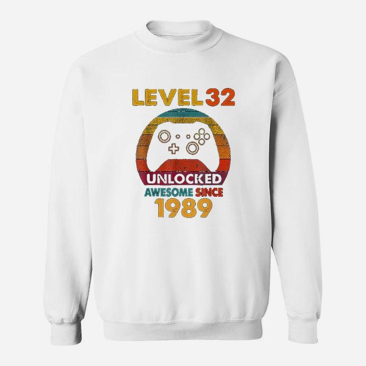 33rd Bday Boy Gamer Level 33 Unlocked Awesome Since 1989  Sweat Shirt