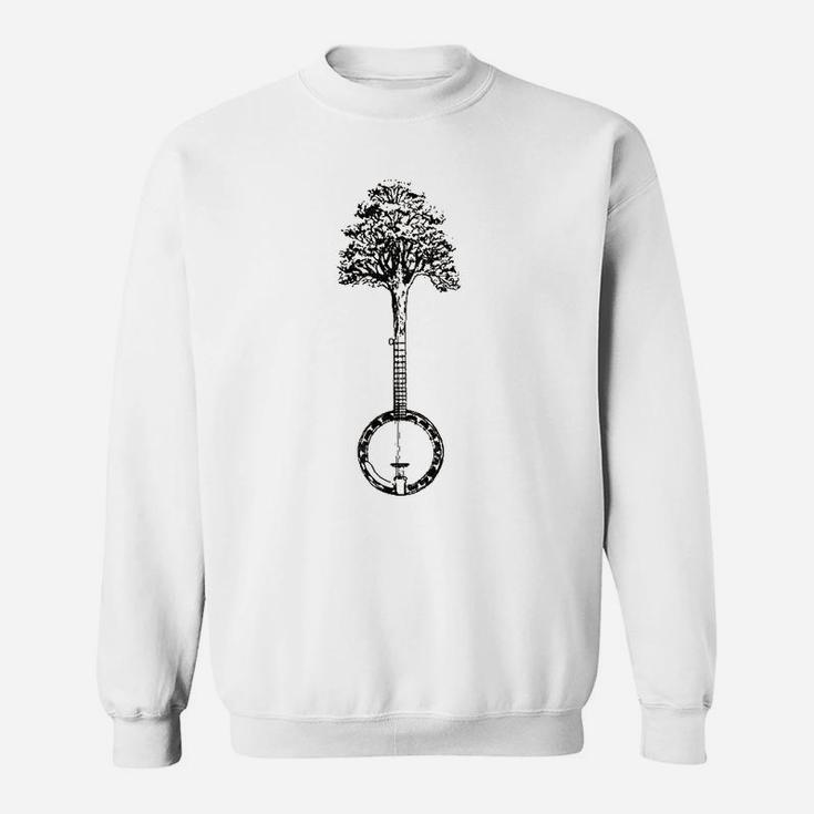 Banjo Tree Minimalist Design Vintage Nature And Music Graphic Sweat Shirt