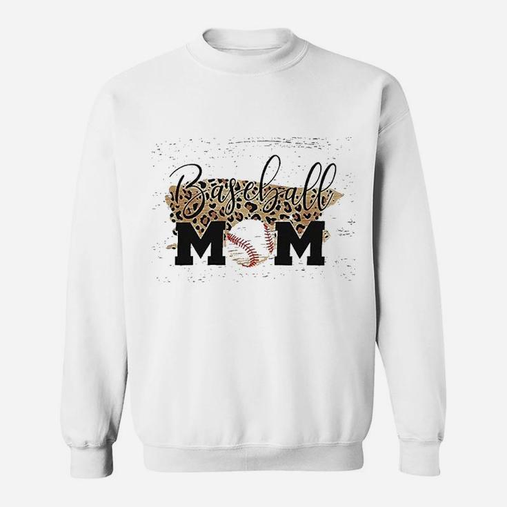 Baseball Mom For Women Leopard Baseball Cute Graphic Sweat Shirt