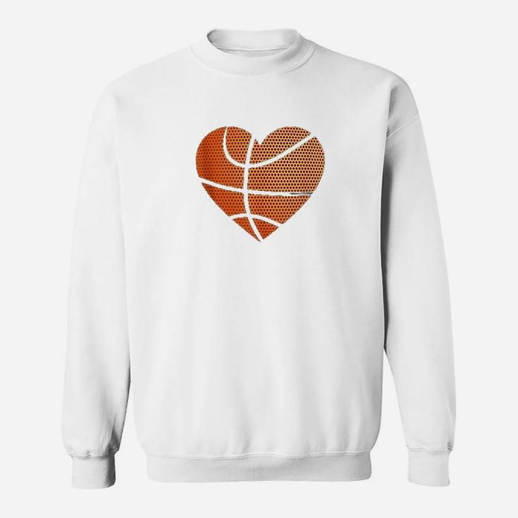 Basketball Ball Love Heart Mom Dad Sports Player Fun Gift Sweat Shirt