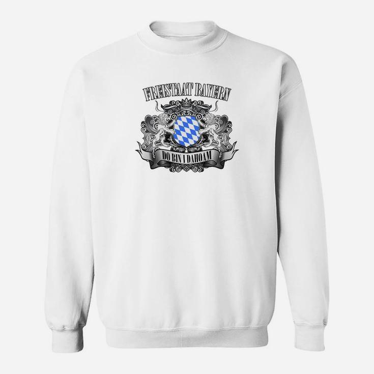 Bayern Wappen Sweatshirt für Herren, Traditionelles Weißes Design