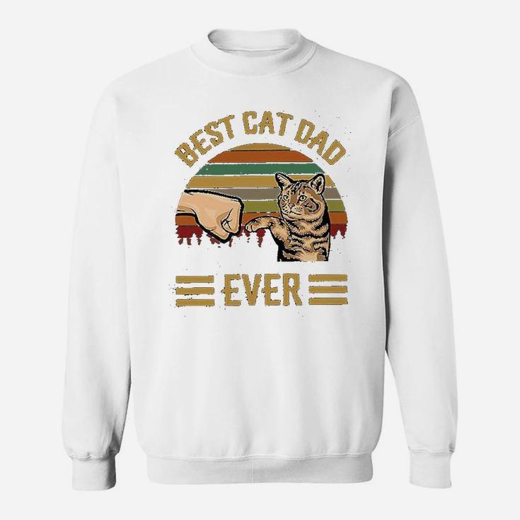 Best Cat Dad Ever Vintage Retro Kitten Cat Lovers Sweat Shirt