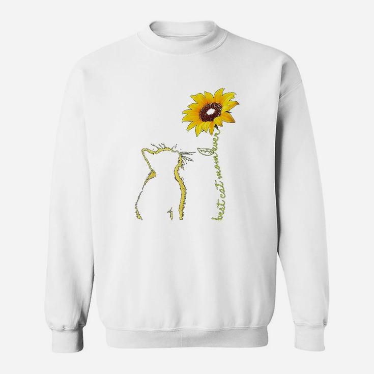 Best Cat Mom Ever Sunflower Mothers Day Gifts For Cat Lover Sweat Shirt