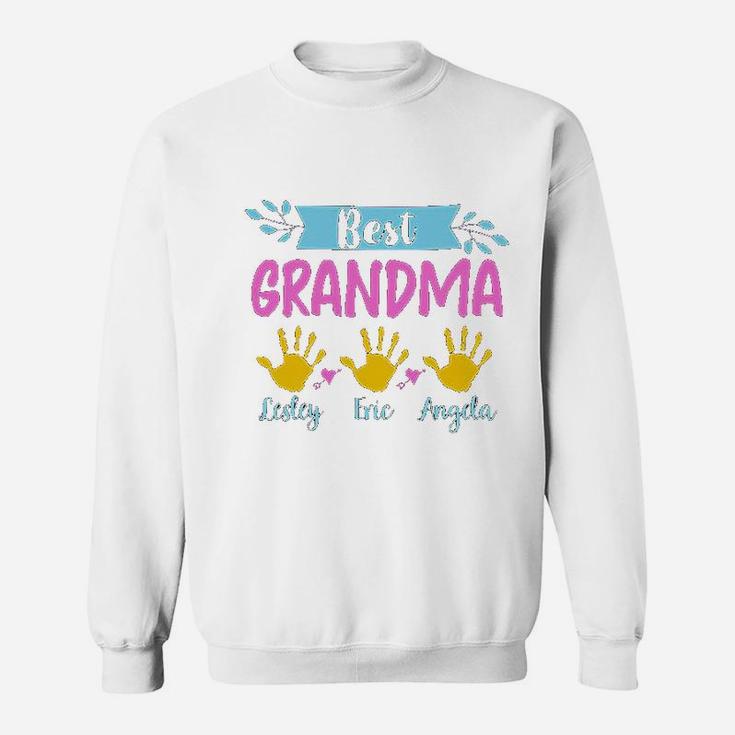 Best Grandma With Grandkids Names Mothers Day Cute Nana Gigi Sweat Shirt