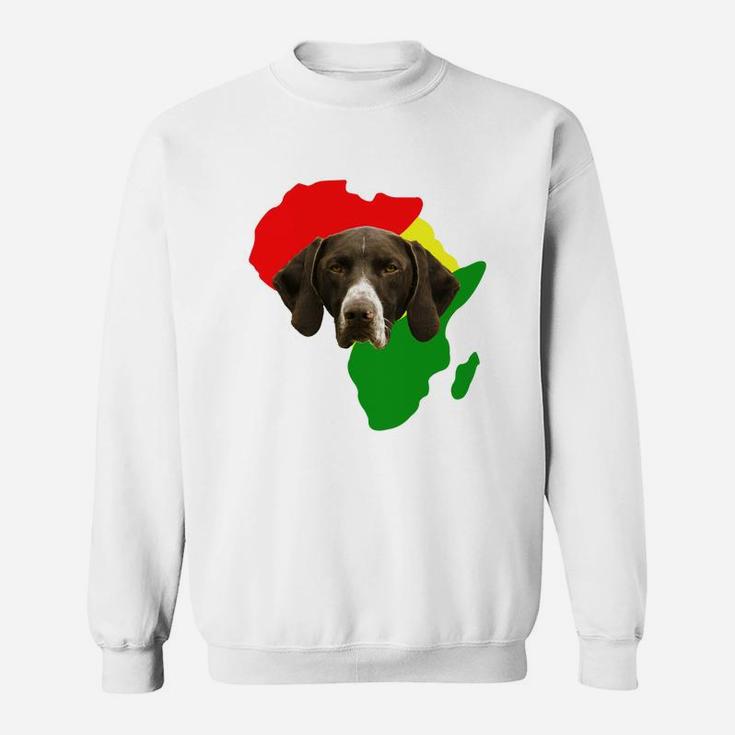 Black History Month African Map German Shorthair Pointer Gift For Pet Lovers Proud Black Sweat Shirt