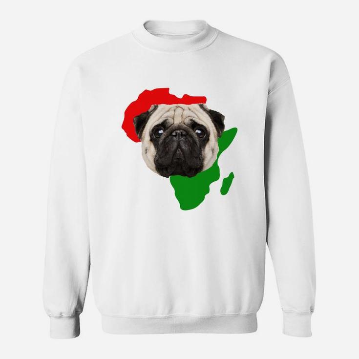 Black History Month African Map Pug Gift For Pet Lovers Proud Black Sweat Shirt