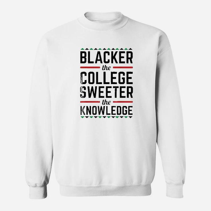 Blacker College Sweeter Knowledge Afro African Long Sleeve T Shirt Seseable UK