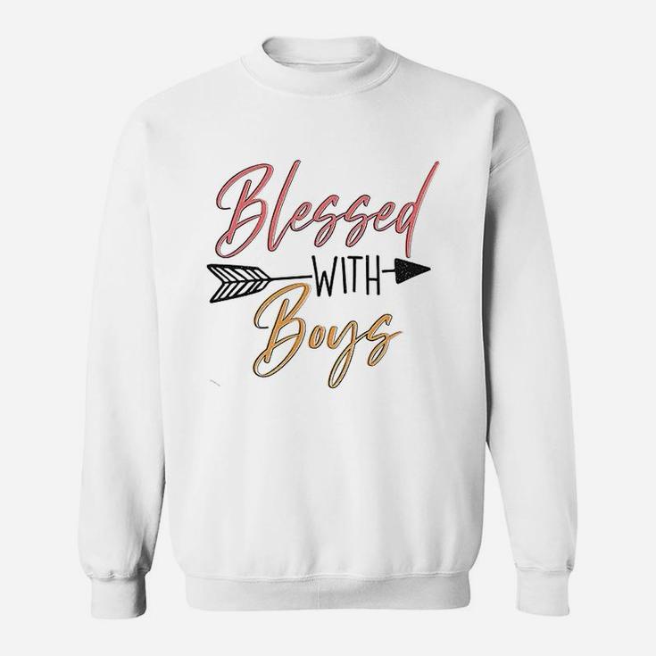 Blessed With Boys  Mom Of Boys Sweat Shirt