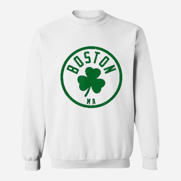 Boston Basketball Shamrock Massachusetts Vintage Sweat Shirt
