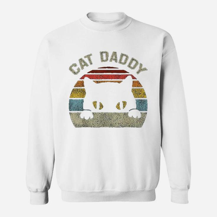 Cat Daddy Men Vintage Retro Black Cats Dad Fathers Day Gift Sweat Shirt