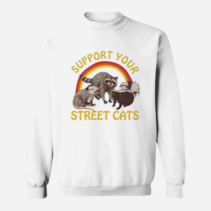 Cat Kitten Support Your Local Street Cats Vintage Sweat Shirt