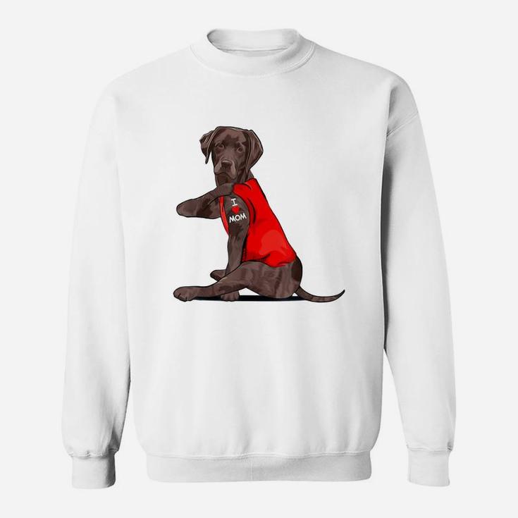 Funny Weimaraner Dog I Love Mom Tattoo T-Shirt Funny Weimaraner Dog I Love Mom Tattoo T-Shirt