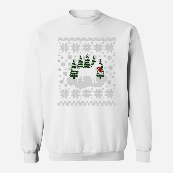 Christmas Black Labrador Silhouette Santa Hat Sweat Shirt