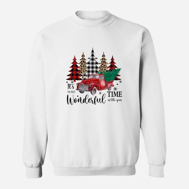 Christmas It Is The Most Wonderful Time Of The Year Colorful Christmas Trees Sweatshirt