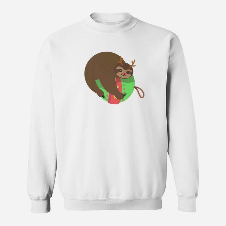 Christmas Sloth Reindeer Antler Christmas Ornament Sweat Shirt