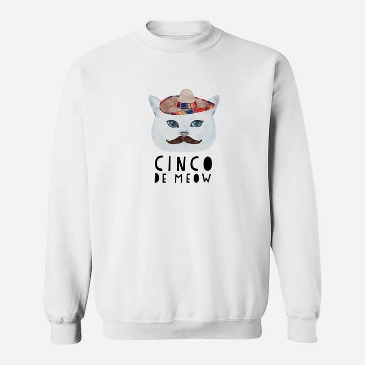 Cinco De Meow Funny Mexican De Mayo Cat Sweat Shirt
