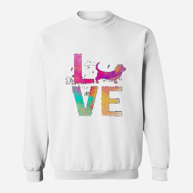 Colorful Basset Hound Dog Mom Gifts Basset Hound Sweat Shirt