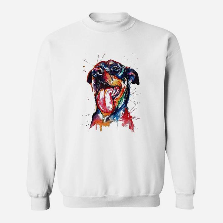 Colorful Rottweiler Dog Love-r Dad Mom Sweat Shirt