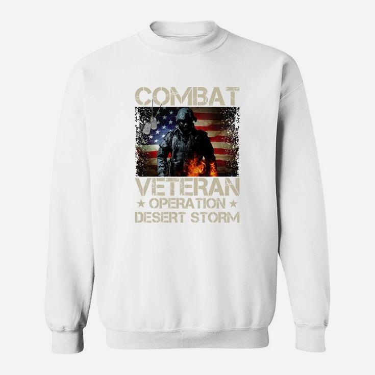 Combat Veteran Operation Desert Strom American Flag Sweatshirt