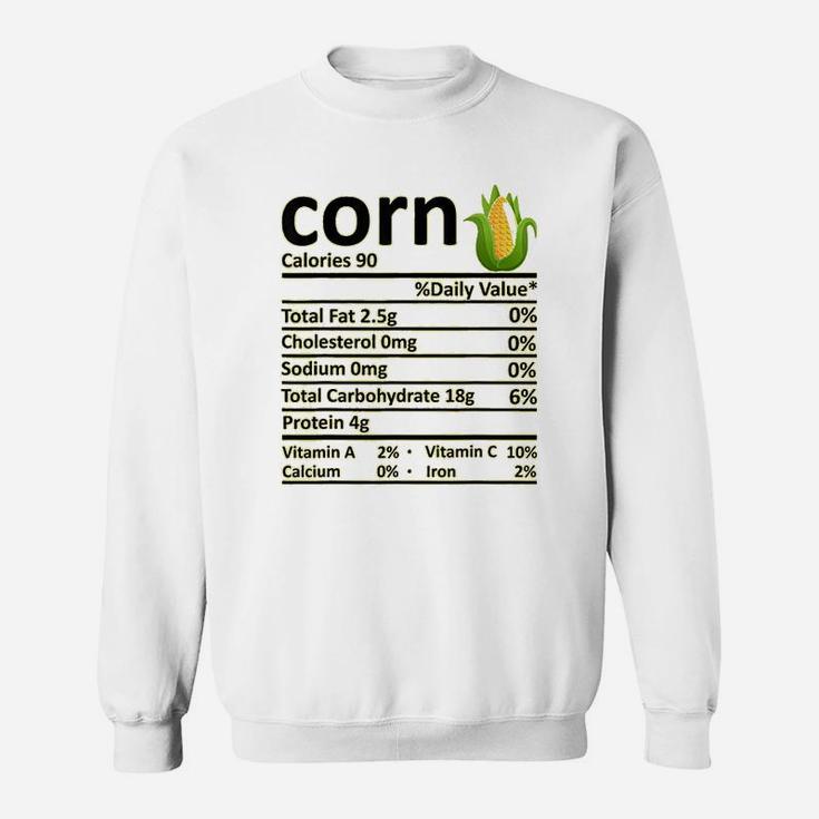 Corn Nutrition Food Facts Thanksgiving Costume Christmas Sweat Shirt
