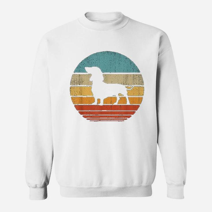 Dachshund Vintage Silhouette 60s 70s Retro Gifts Dog Lover Sweat Shirt
