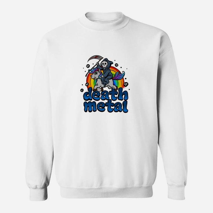 Death Metal Musik Einhorn Pony Rainbow Sweatshirt