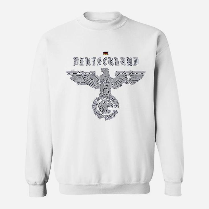 Deutschland German Eagle With Skull Vintage Sweat Shirt - Seseable