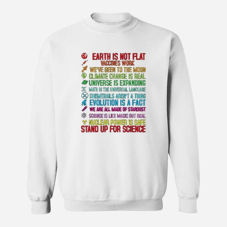 Earth Is Not Flat Vaccines Work Climate Change Science Sweat Shirt