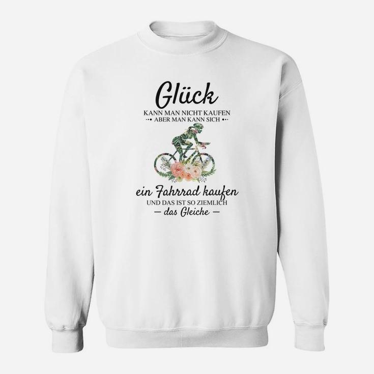 Fahrrad-Glück Herren Sweatshirt, Spruch über das Kaufen von Glück