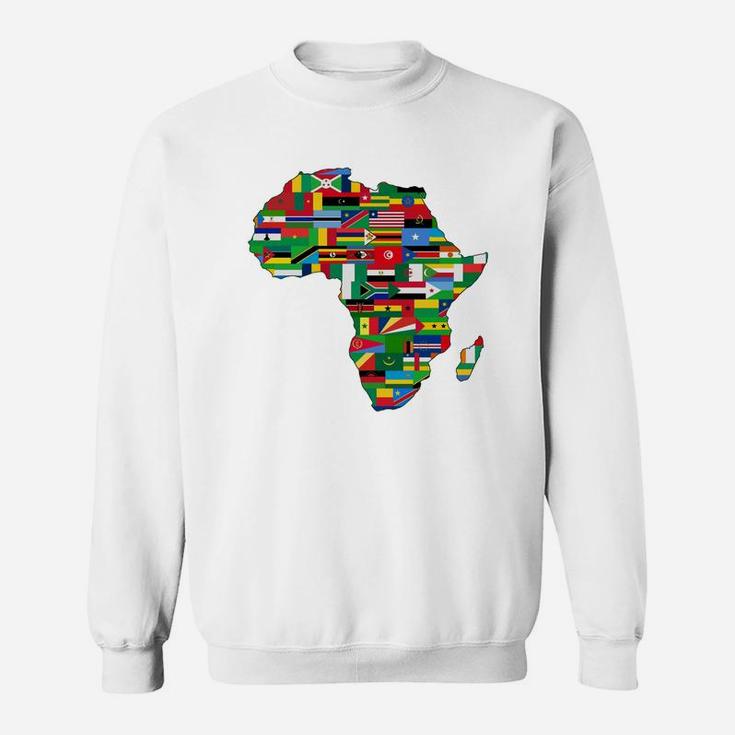 Flags Of Africa Map Sweat Shirt - Seseable